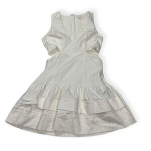 TCEC women's small white dress cutout tiered mini bridal shower fun summer beach